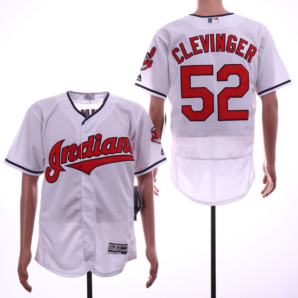 Men Cleveland Indians #52 Clevinger White Elite MLB Jerseys